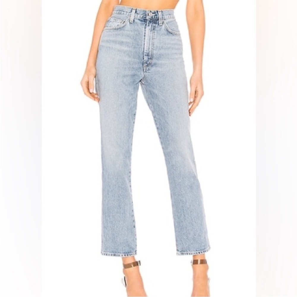 Agolde Pinch Waist High Waist Straight Jeans Light Wash Size 24